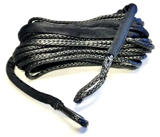 600-5050 – HELIX RACING Winch Cable, 4000 Pound Capacity 3/16 Inch Diameter x 50 Foot Length Synthetic Rope Black Loo...